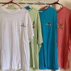 Caribbean Men's Short Sleeve Tees White Green Blue 4XT